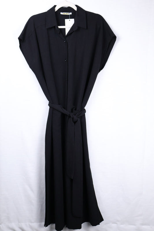 Sleeveless Black Button Up Dress
