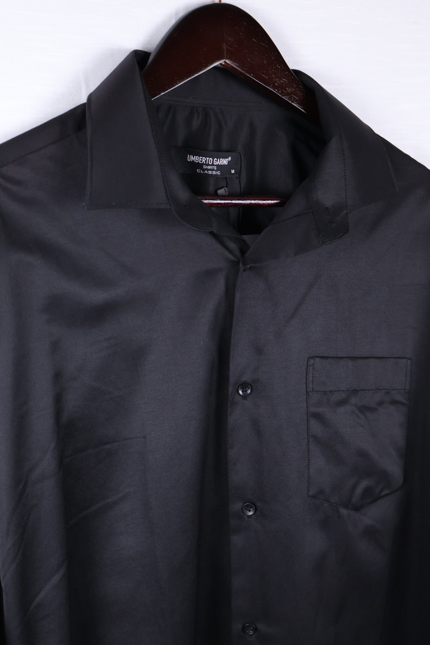Shiny Black Button Up Dress Shirt