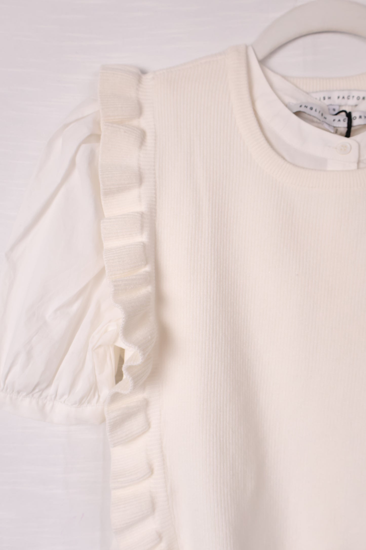 White Blouse with Sleeveless Crème Sweater