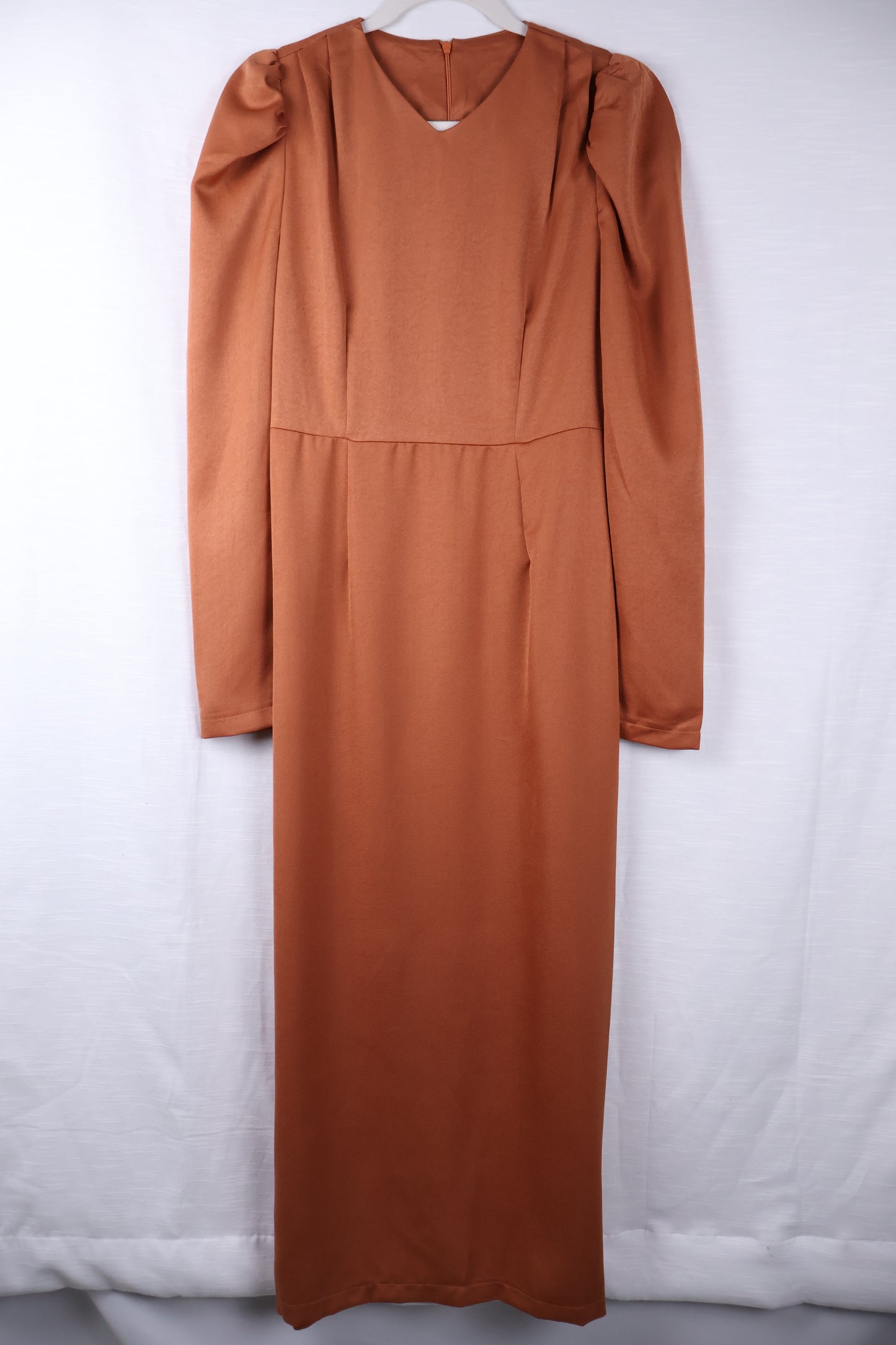 Long Coral Dress With Belt