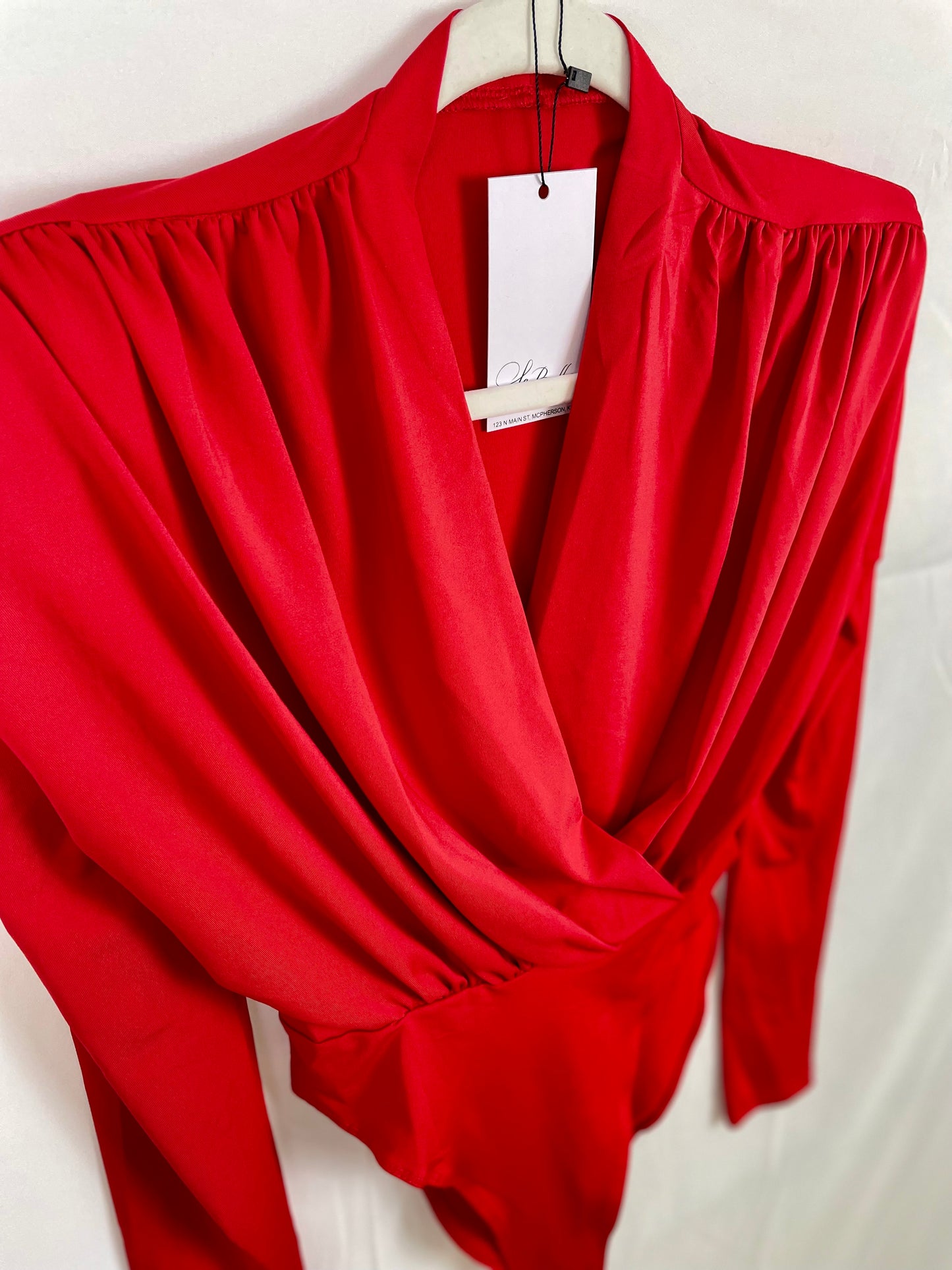 Red Long-Sleeve Bodysuit